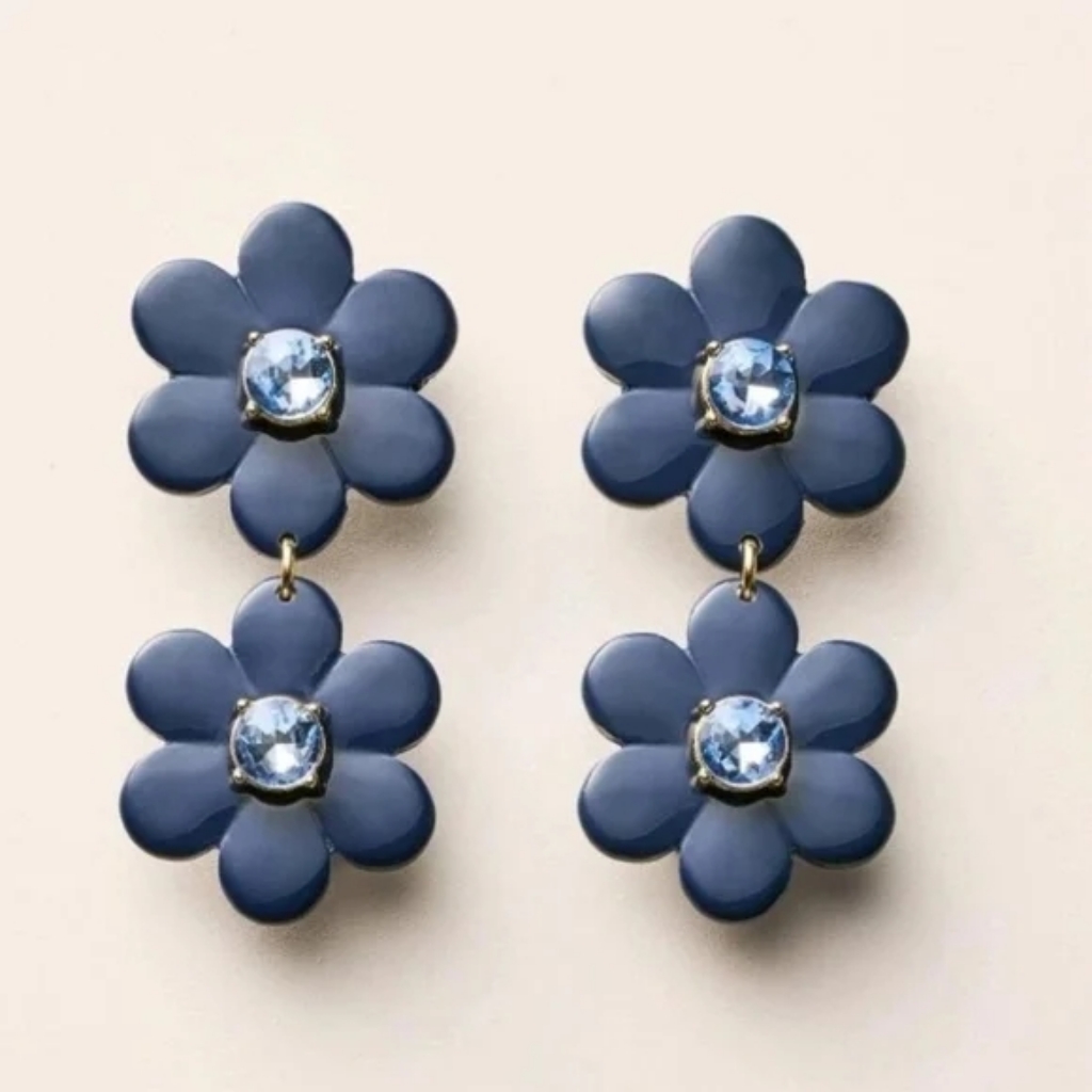Kate Spade X Target Blue Floral Drop Earrings